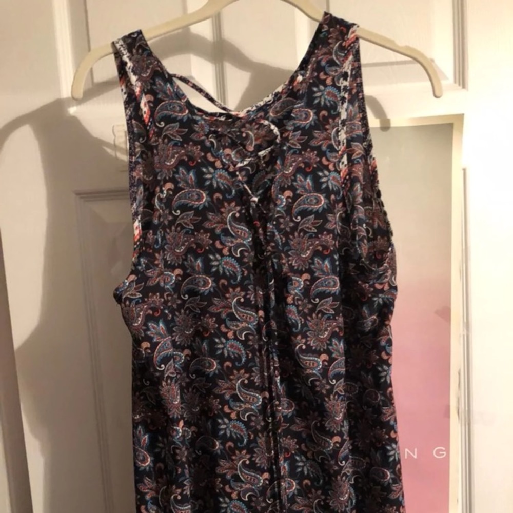 Lace front paisley dress